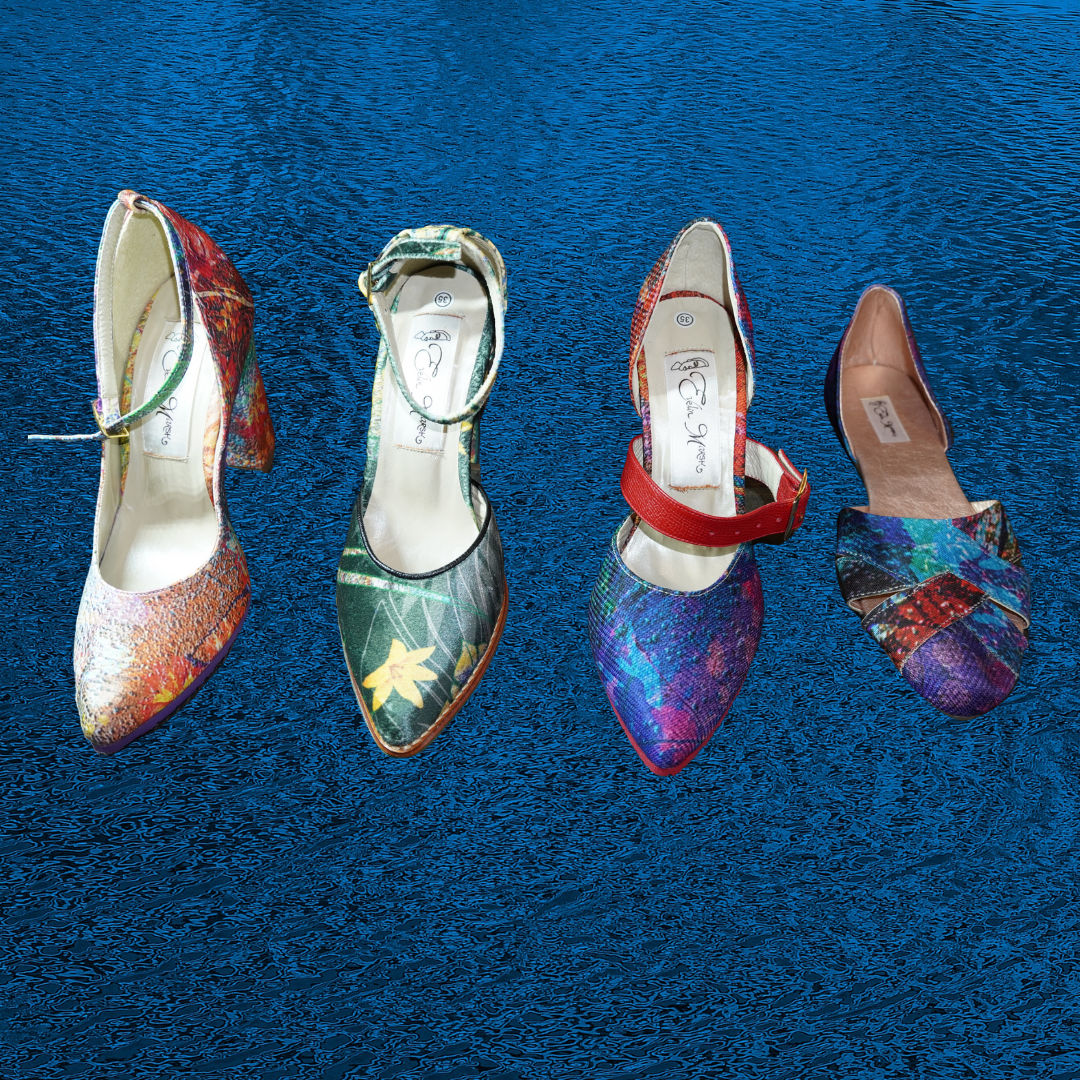 Tropical High Heels in Velvet